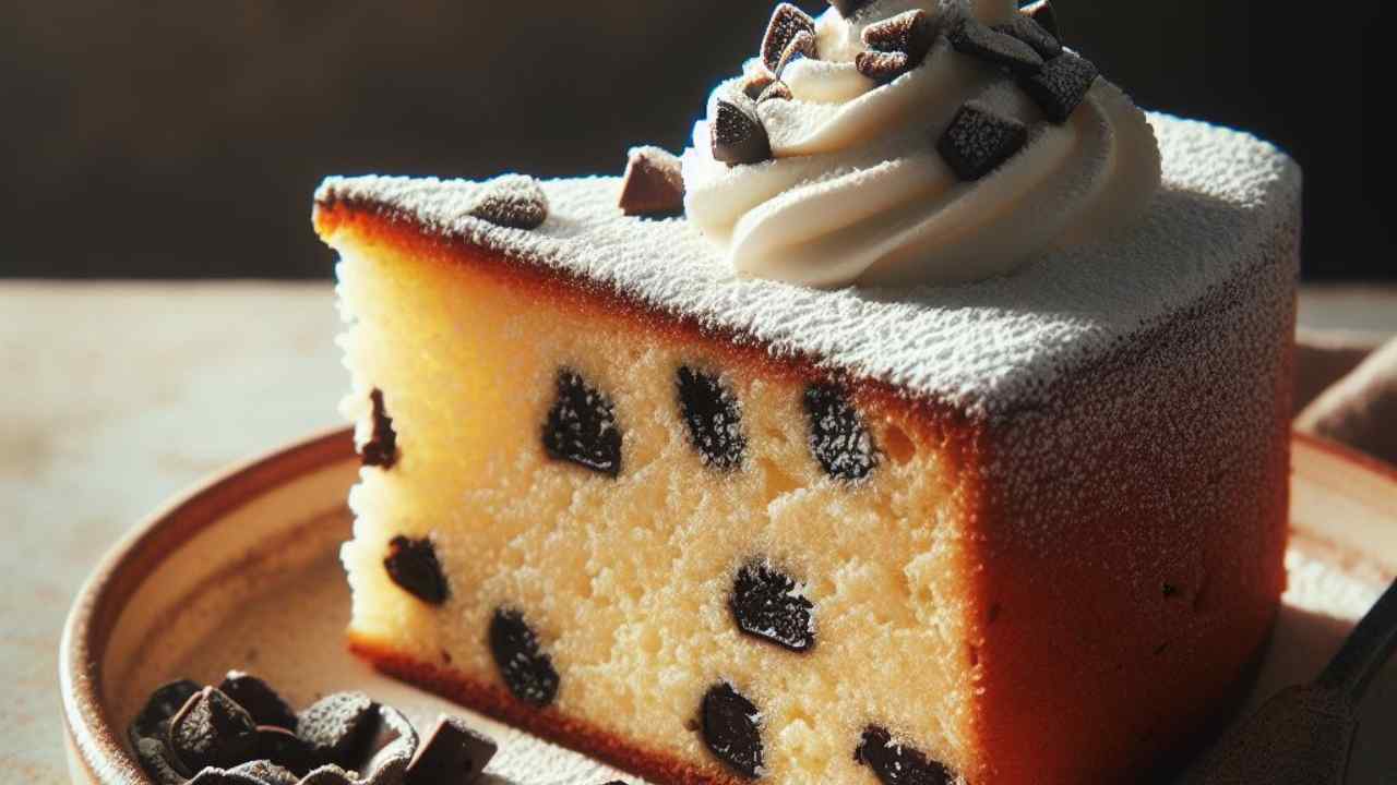 torta di ricotta e gocce di cioccolato