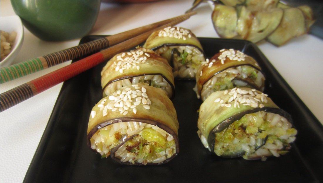 Maki di melanzane e riso