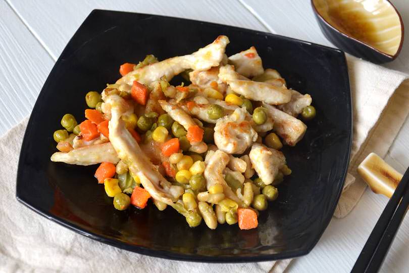 Straccetti di pollo con verdure