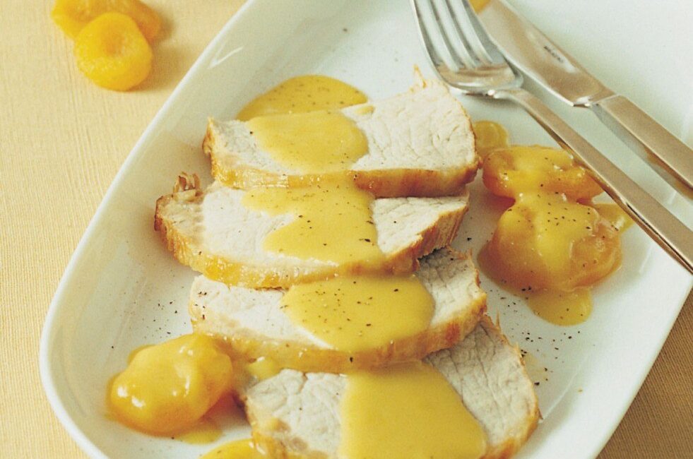 arista con salsa alle albicocche