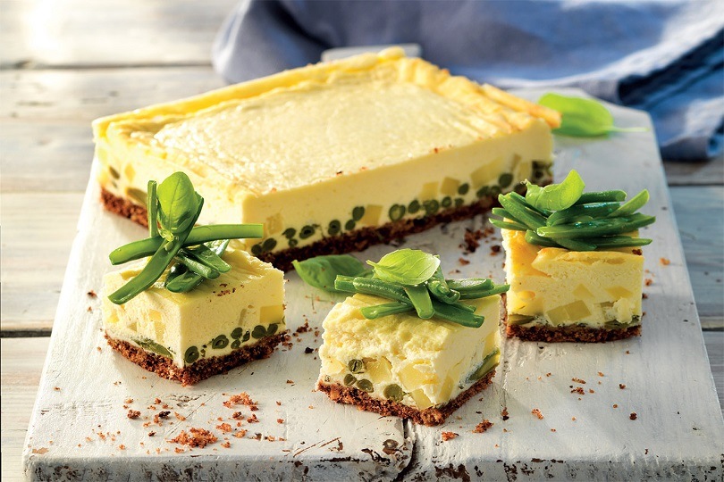 cheesecake salata di fagiolini e formaggi