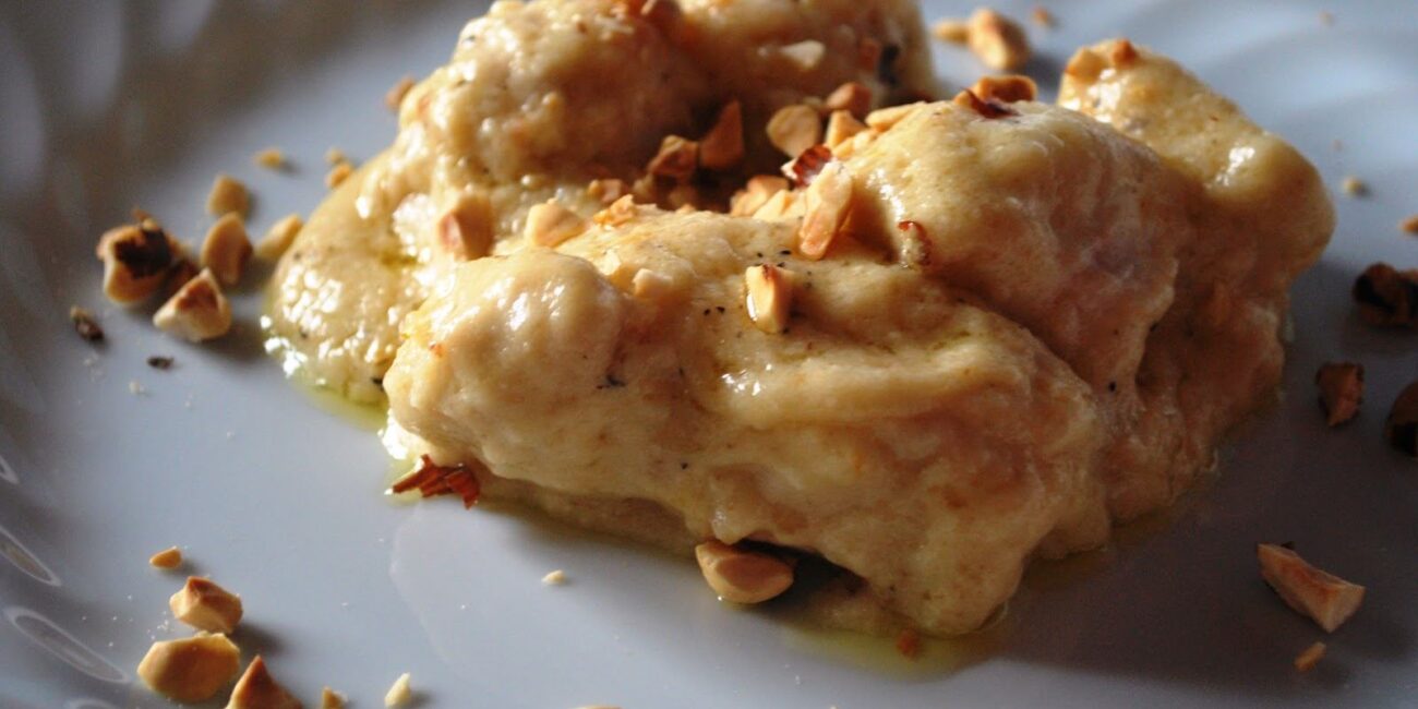 cubetti di pollo con fonduta