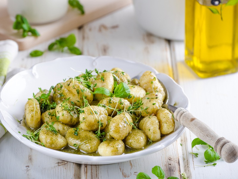 gnocchi con crema di pistacchi