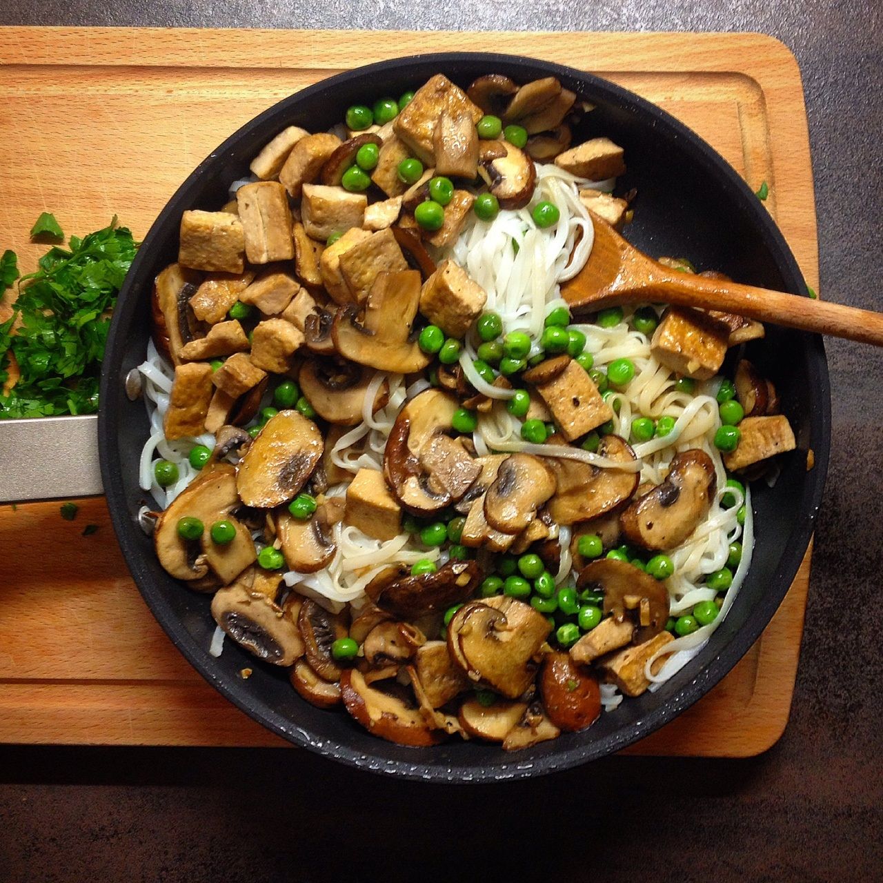 insalata tofu funghi