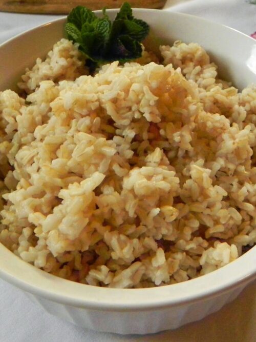 riso integrale con germogli