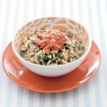 risotto alle ortiche con salsa di pomodoro