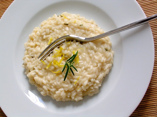 risotto con porri rosmarino e limone