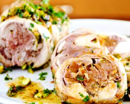 rotolo di coniglio ai pistacchi