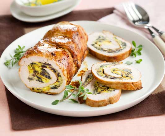 rotolo di tacchino con frittata di asparagi