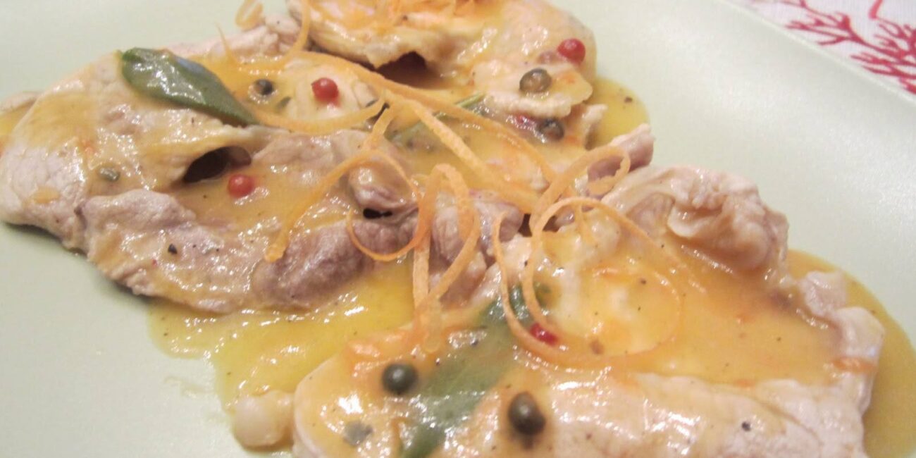 scaloppine di maiale al pompelmo rosa
