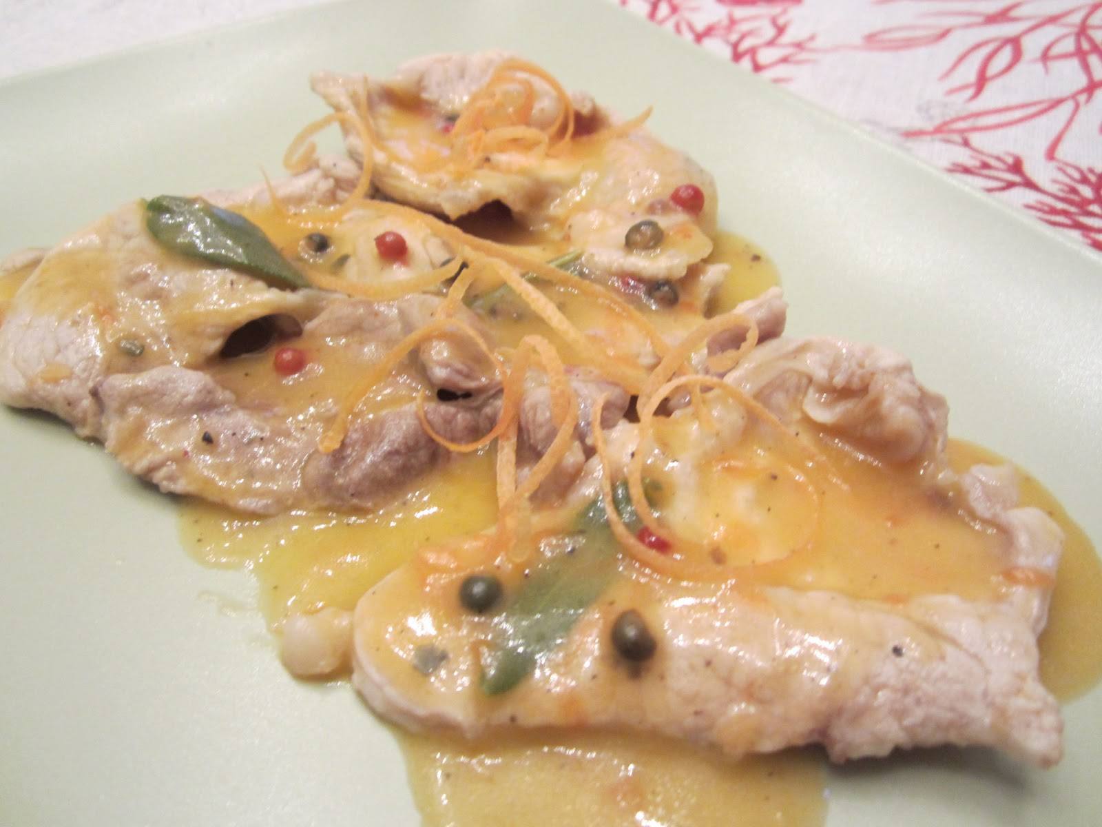 scaloppine di maiale al pompelmo rosa