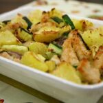 straccetti di pollo patate e zucchine gratinati