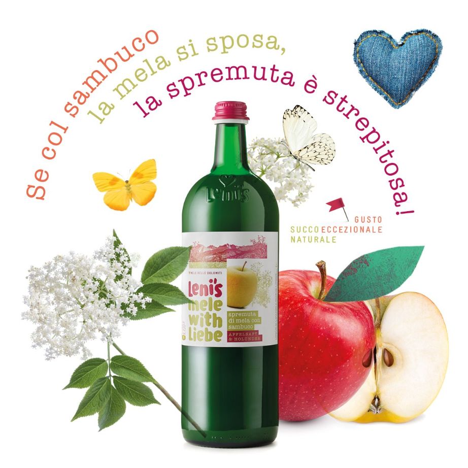 Spremuta di mela Lenis con sambuco