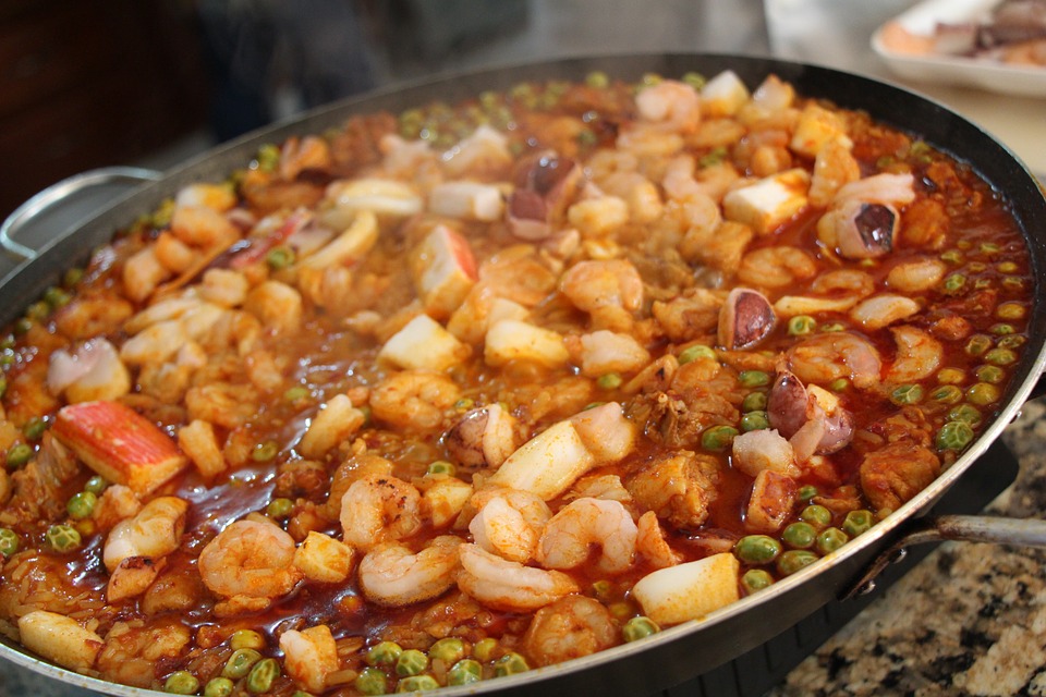 paella di pesce e verdure