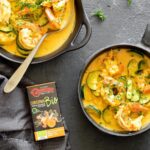 Code di gambero alla curcuma e cocco con Dado alla Curcuma Bio Bauer