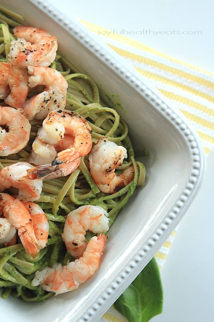 pasta con crema di asparagi e gamberetti