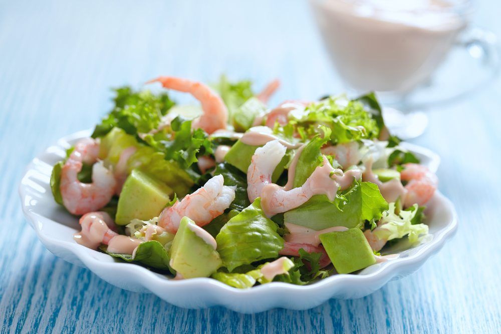 insalata di gamberi e avocado